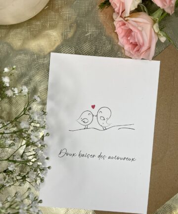 Carte "Doux baiser des amoureux"