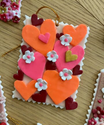 Suspension XL "Coeurs fleuris"