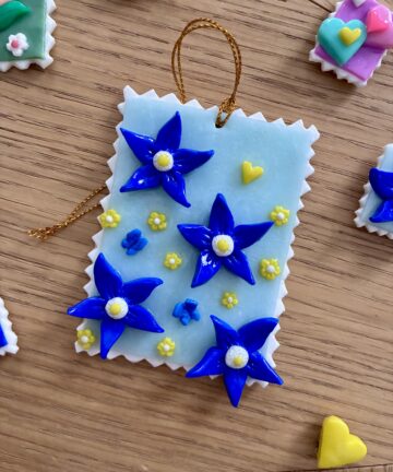 Suspension L "Gentianes bleues"